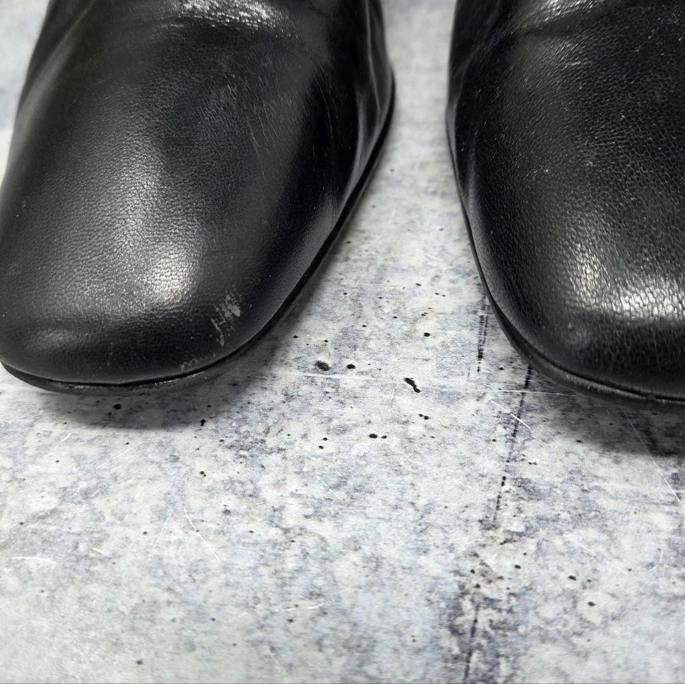 Vintage 90s Black Classic Block Heel Dress Shoes Pumps Size 9.5 Timeless